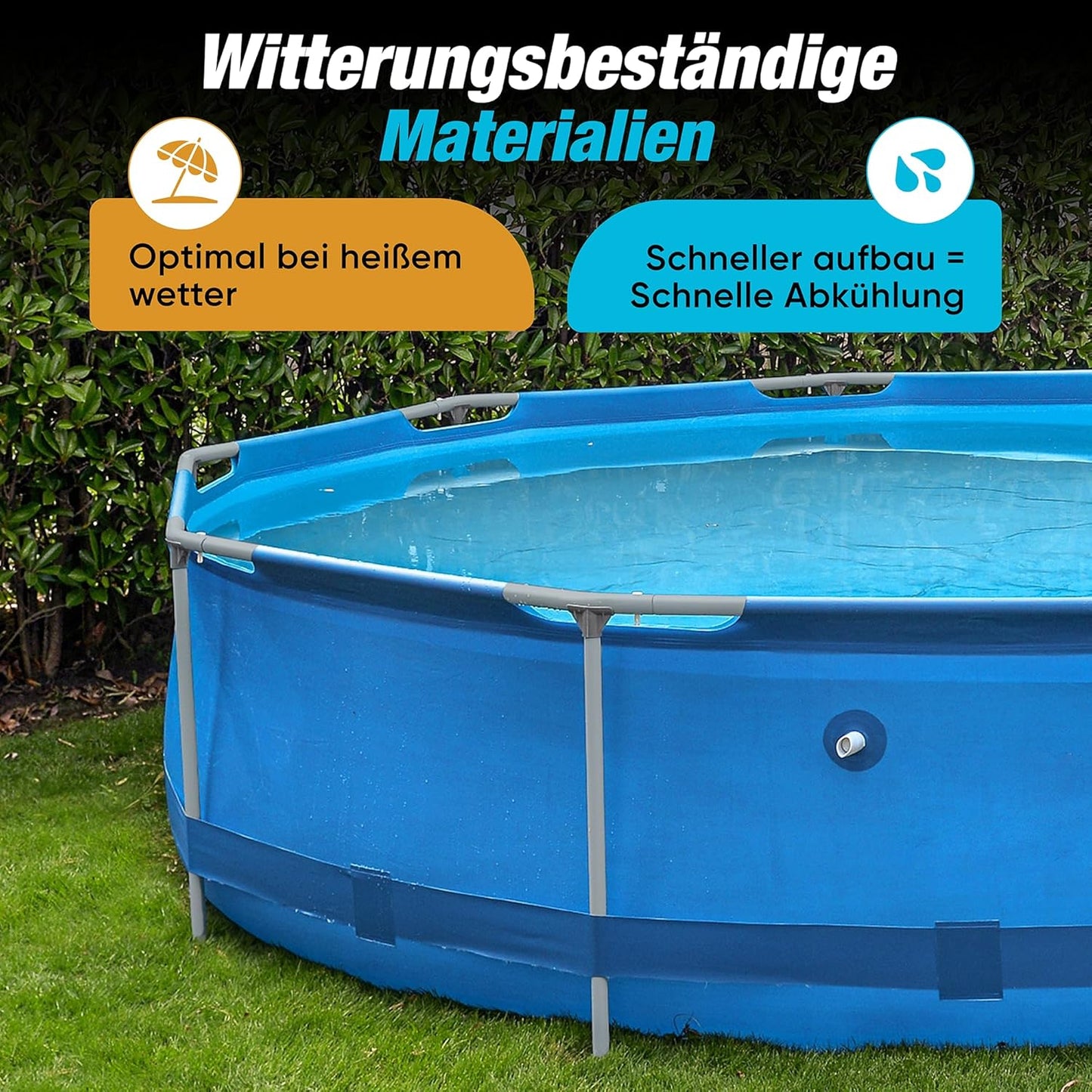Garden Pool Steel Frame Pool Complete Set with Filter Pump Cover of Chemical Dispenser Round Steel Frame Pool Full Set