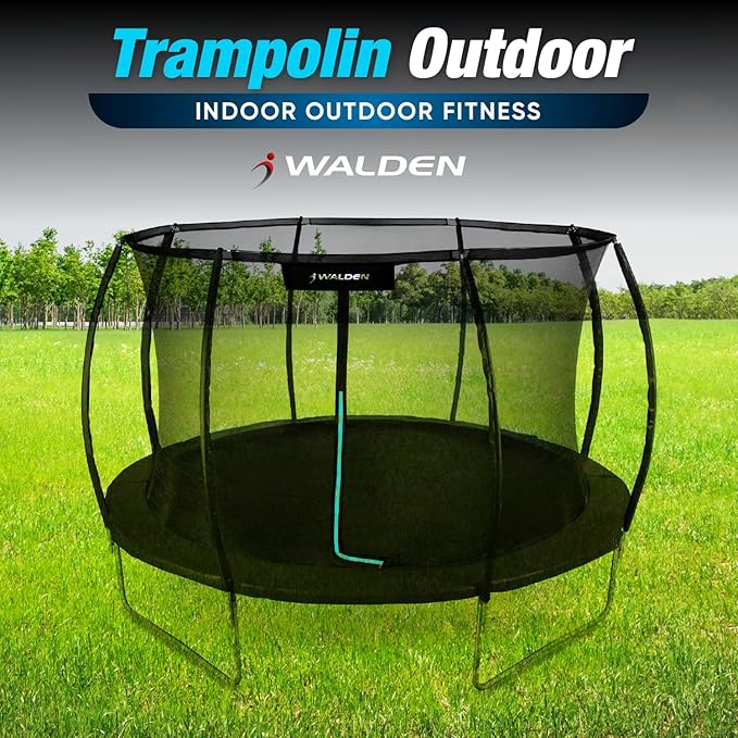 Outdoor Trampoline, Garden Trampoline, Certified Trampoline with Safety Fence and Padded Poles for Children, Indoor Outdoor Fitness