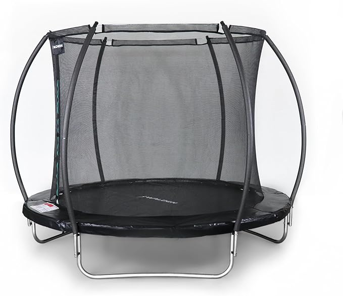 Outdoor Trampoline, Garden Trampoline, Certified Trampoline with Safety Fence and Padded Poles for Children, Indoor Outdoor Fitness