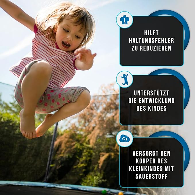 Outdoor Trampoline, Garden Trampoline, Certified Trampoline with Safety Fence and Padded Poles for Children, Indoor Outdoor Fitness
