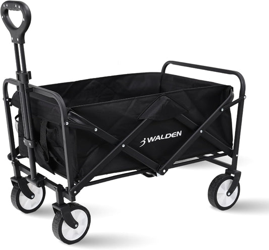 Foldable Handcart, Large Capacity Beach Trolley, Sturdy Folding Handcart, Portable Folding Cart for Sports, Shopping, Camping